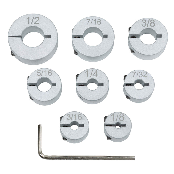 True Position Tools Aluminum Stop Collar Set, 8 Count