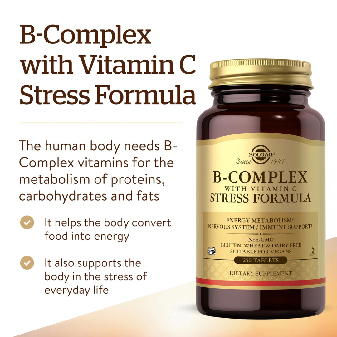 Solgar B-Complex With Vitamin C Stress Formula, 250 Count