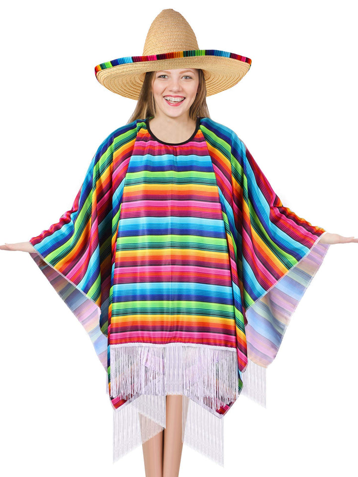 SATINIOR Mexican Costume Set, Sombrero and Serape