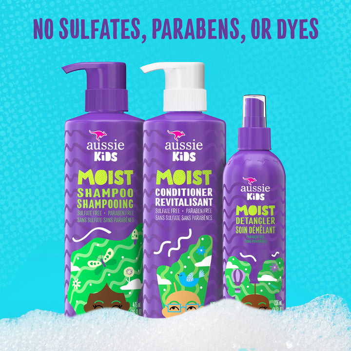 Aussie Kids Hair Care Set, Shampoo and Conditioner and Detangler Spray, 16 fl oz, 16 fl oz, 8 fl oz