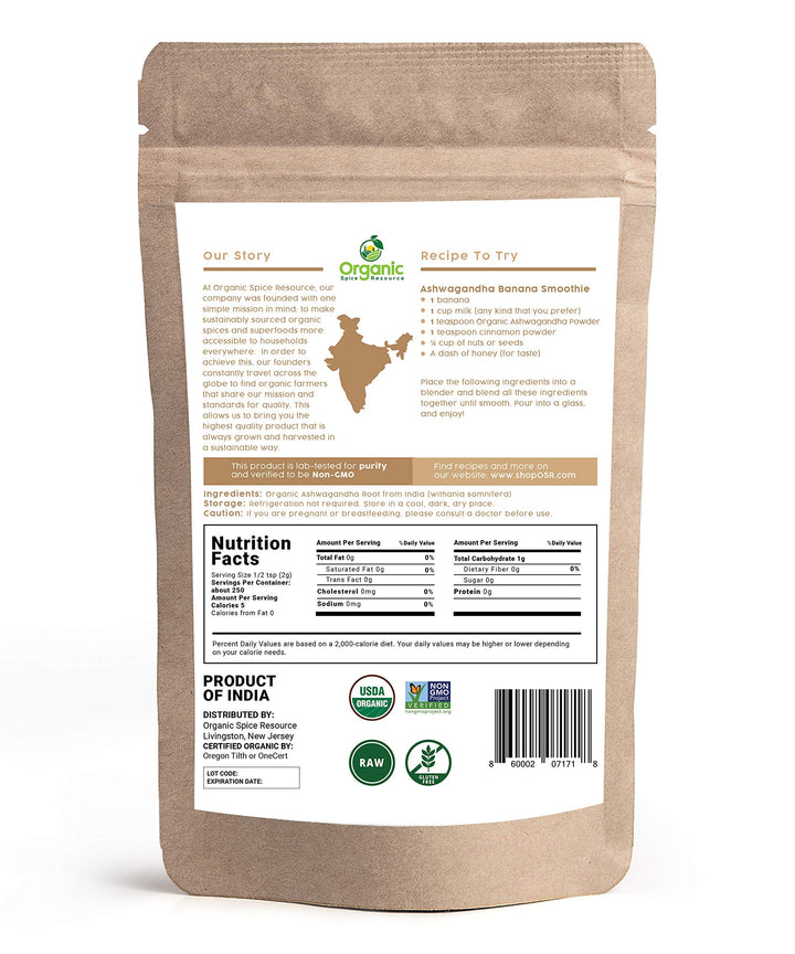 Organic Spice Resource Ashwagandha Root Powder, 1.1 lb
