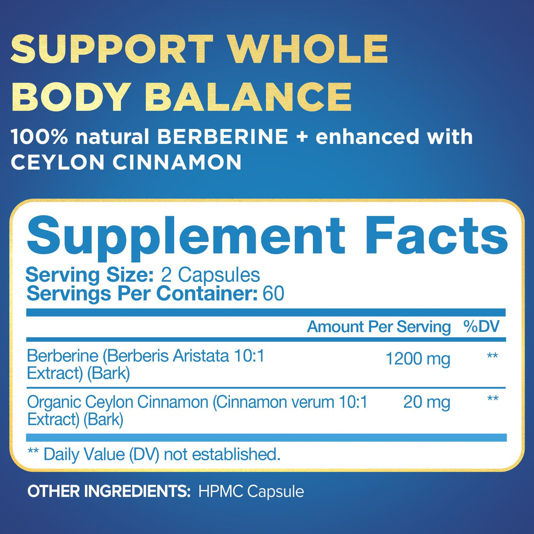 Nutrivein Berberine HCL Supplement, 1200 mg, 120 Count