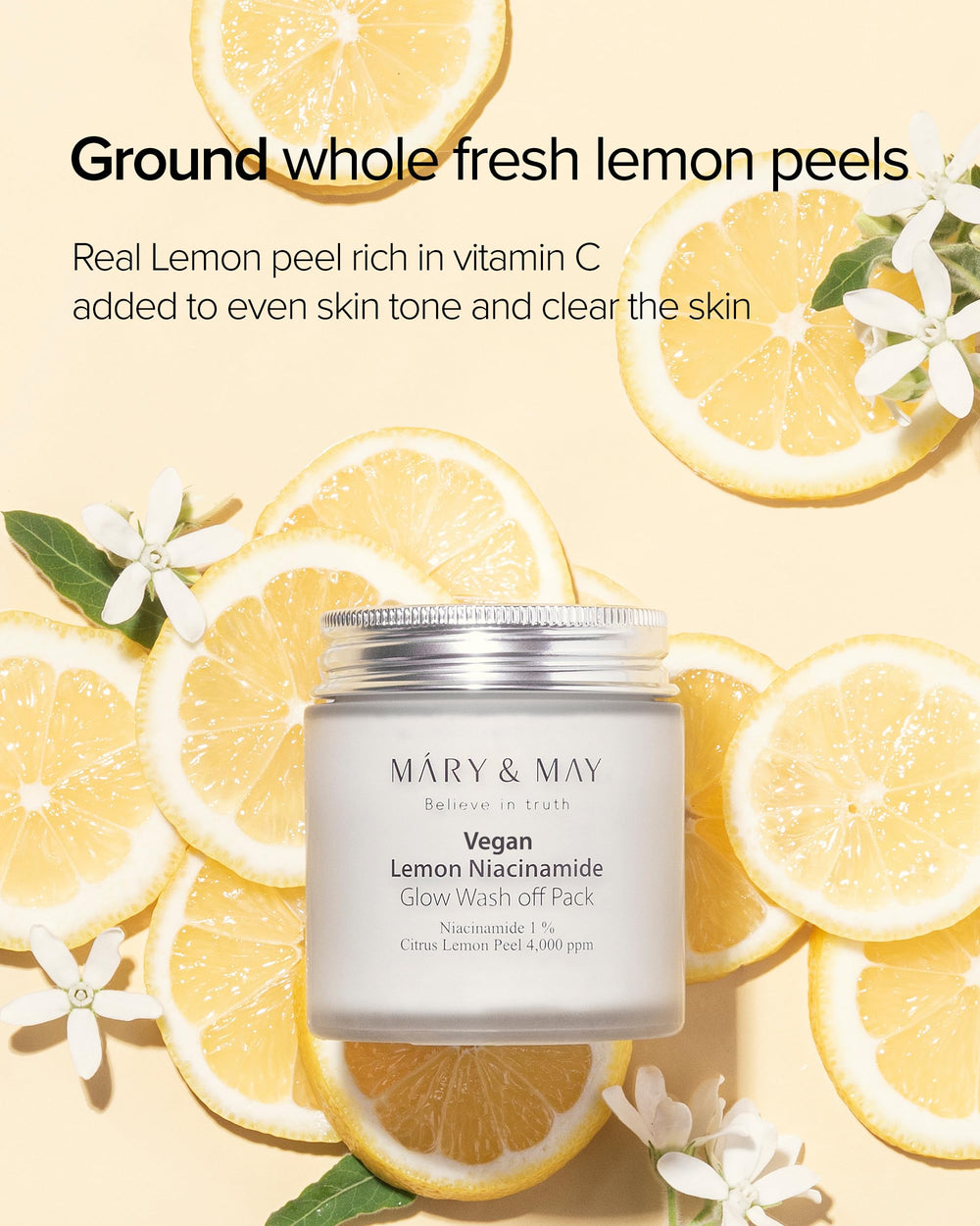 Mary&May Lemon Niacinamide Glow Wash Off Pack, 125 g