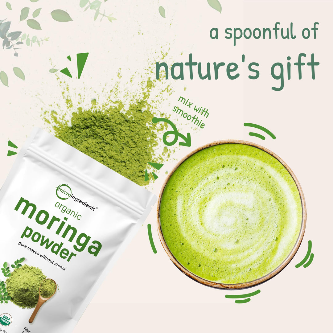 Micro Ingredients Organic Moringa Oleifera Leaf Powder, 2 lb