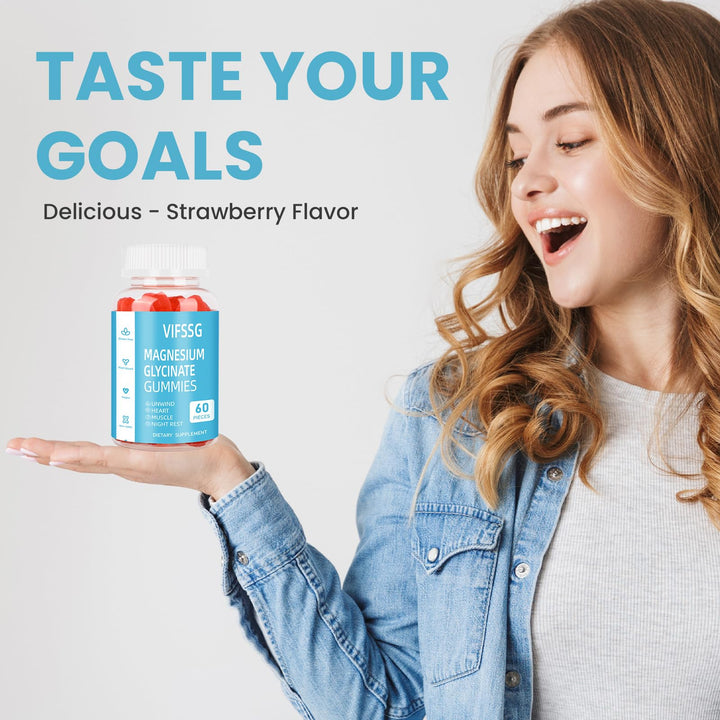 VIFSSG Magnesium Glycinate Gummies, 400 mg, 60 Count