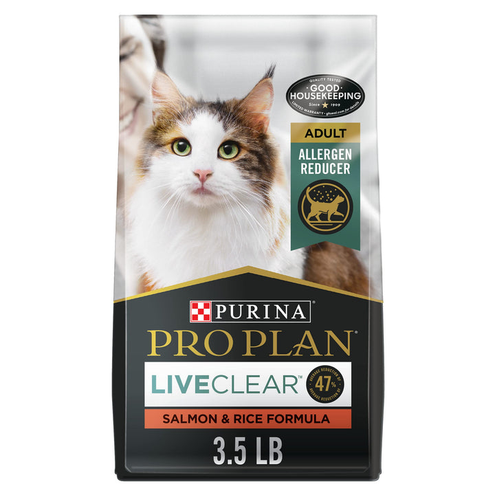 PURINA Pro Plan Allergen Reducing Cat Food, Salmon and Rice, 3.5 lb
