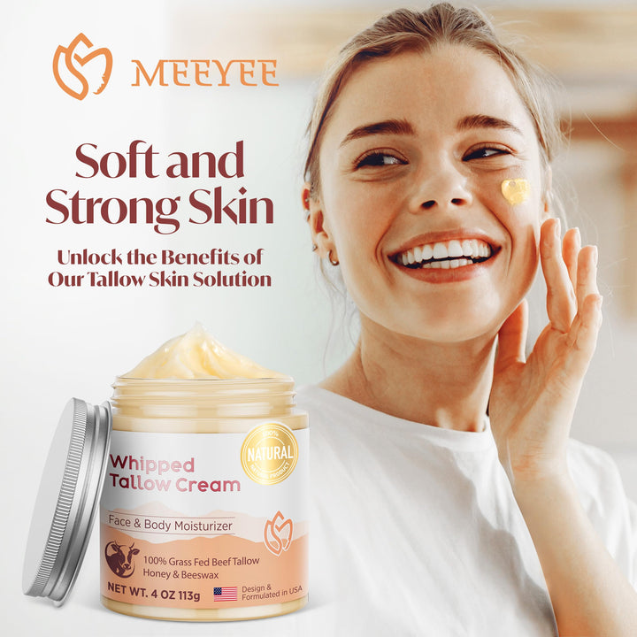MEEYEE Beef Tallow Moisturizer, Unscented, 4 oz