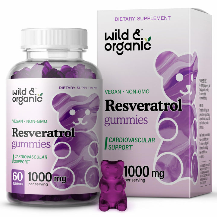 Wild & Organic Resveratrol Gummies, 1000mg, 60 Count