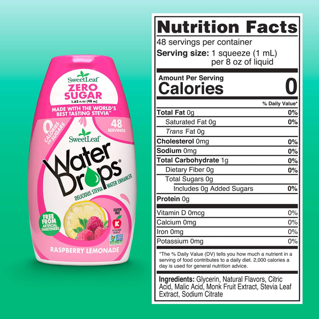 SweetLeaf Water Drops, Raspberry Lemonade, 1.62 oz