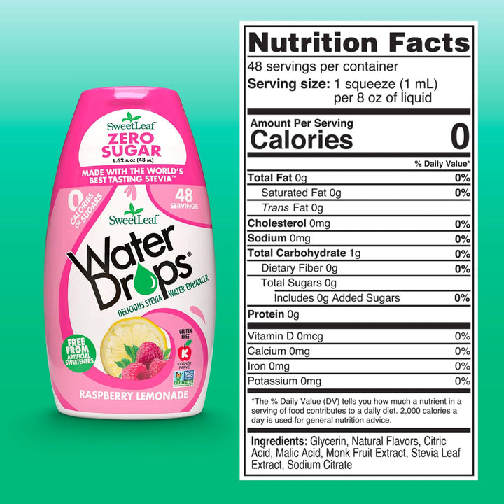 SweetLeaf Water Drops, Raspberry Lemonade, 1.62 oz