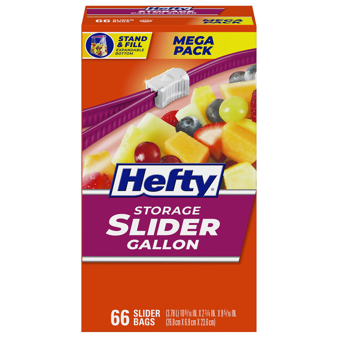 Hefty Slider Storage Bags, Gallon, 66 Count