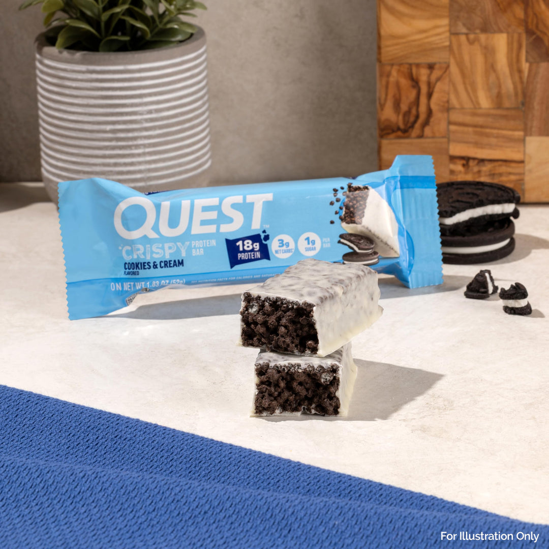 Quest Crispy Cookies & Cream Protein Bar, 12 Count