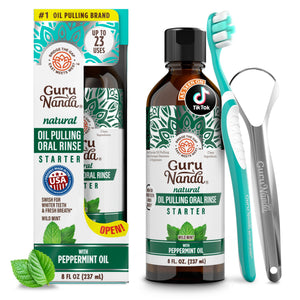 GuruNanda Oil Pulling, Coconut & Peppermint, 8 fl oz
