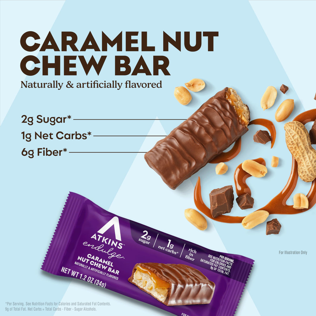 Atkins Endulge Caramel Nut Chew Bar, 10 Count
