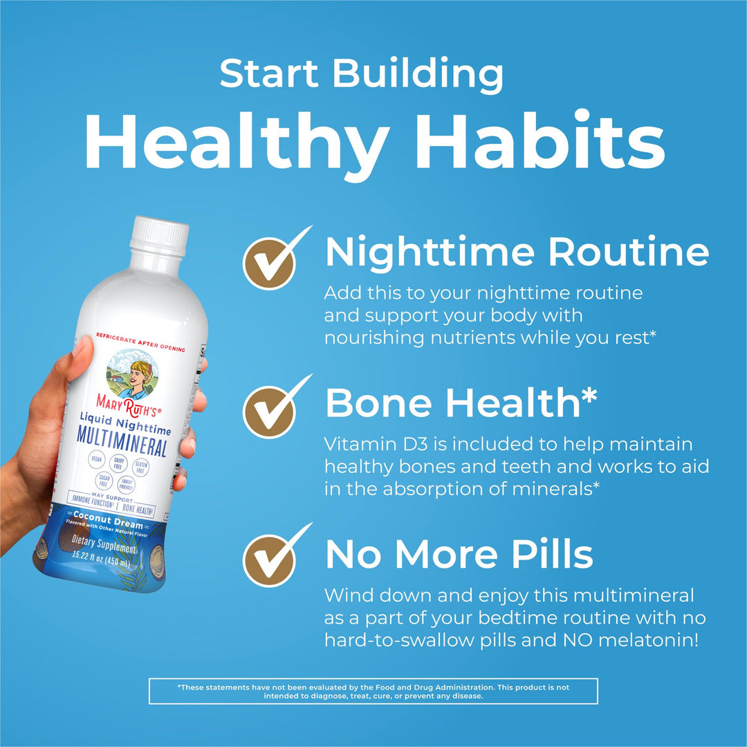 MaryRuth's Liquid Nighttime Multimineral, No Melatonin, 15.22 oz