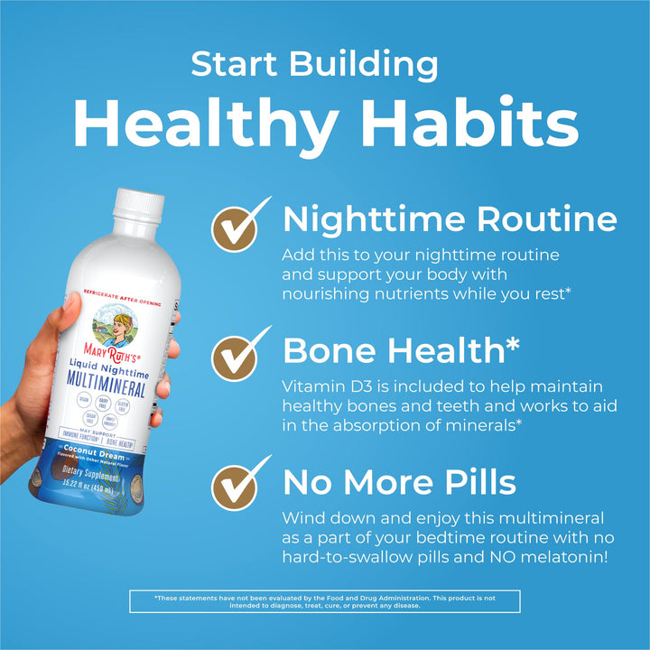 MaryRuth's Liquid Nighttime Multimineral, No Melatonin, 15.22 oz