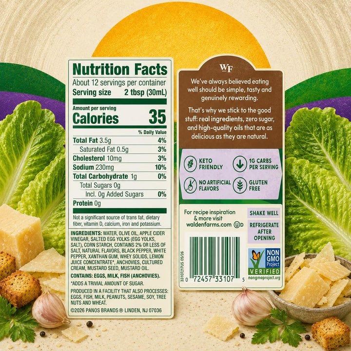 Walden Farms Caesar Dressing, 12 oz