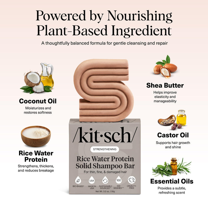 Kitsch Rice Water Shampoo Bar, 3.2 oz