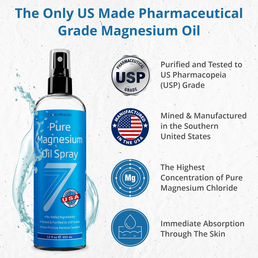 Seven Minerals Magnesium Oil Spray, 355 ml