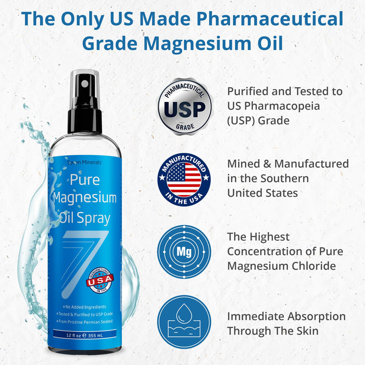 Seven Minerals Magnesium Oil Spray, 355 ml