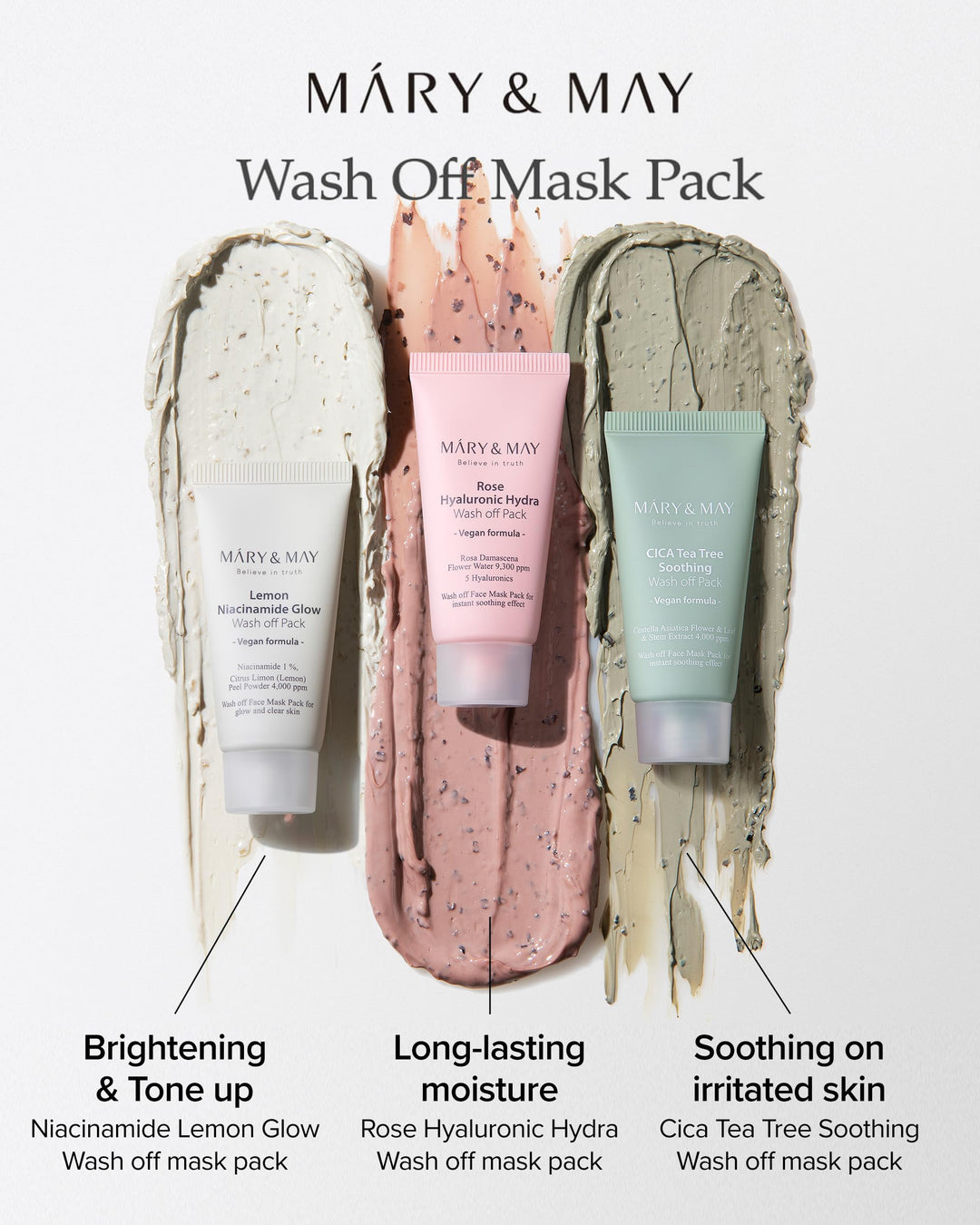 Mary&May Vegan Rose Hyaluronic Hydra Wash Off Mask, 30 g