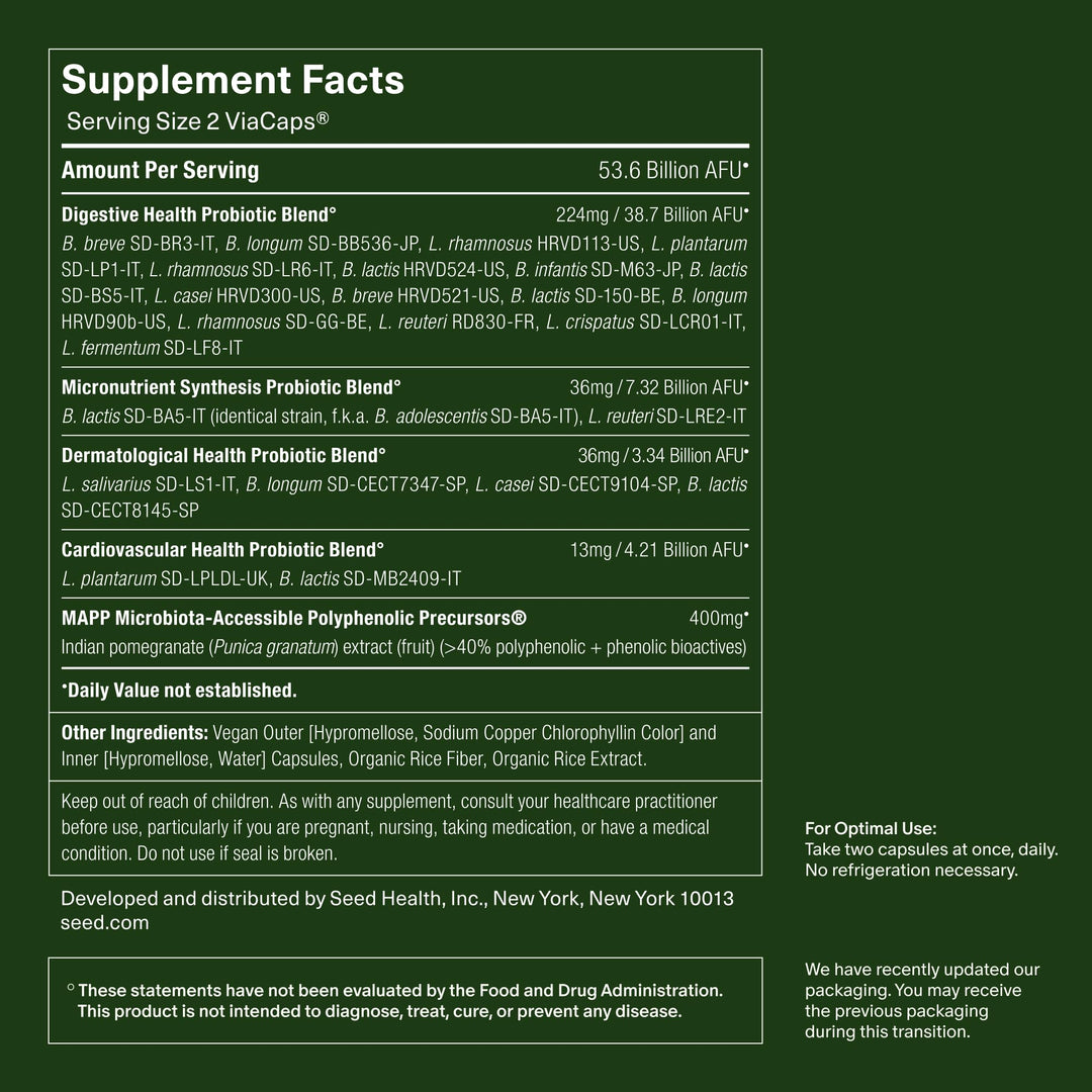Seed DS-01 Daily Synbiotic, 60 Count, 53.6 Billion AFU