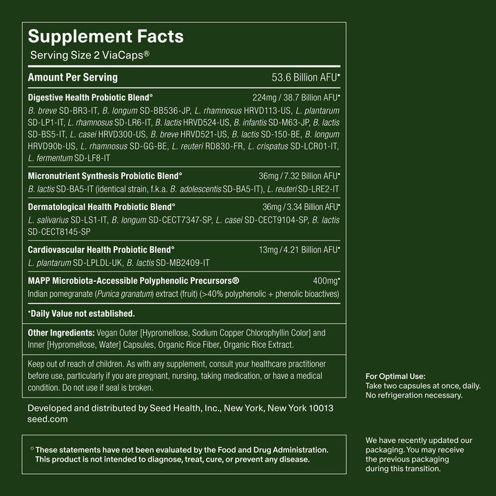 Seed DS-01 Daily Synbiotic, 60 Count, 53.6 Billion AFU