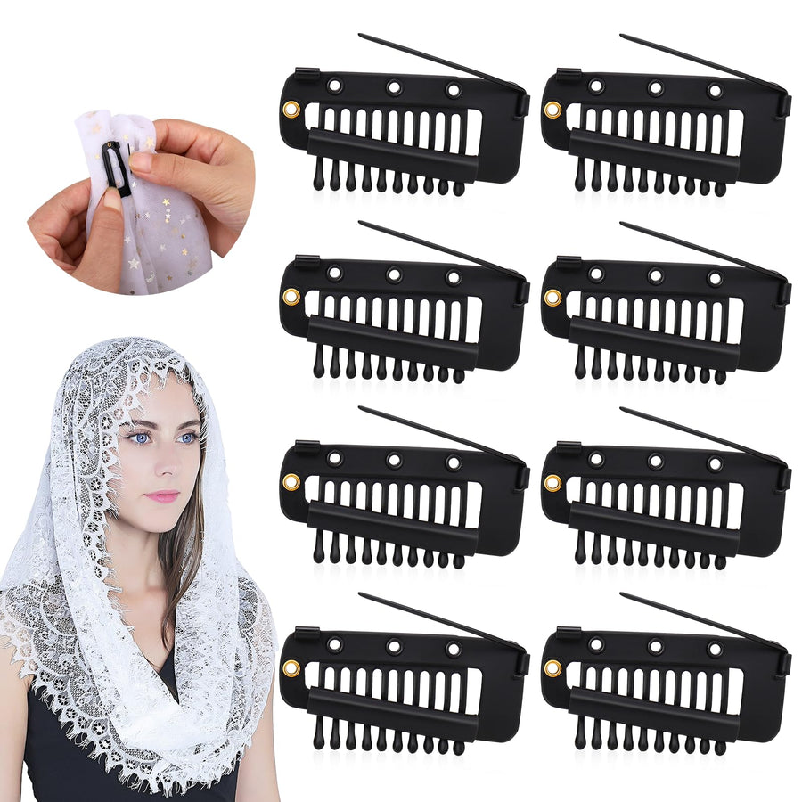 Vodolo Hair Clips, Black, 8 Count