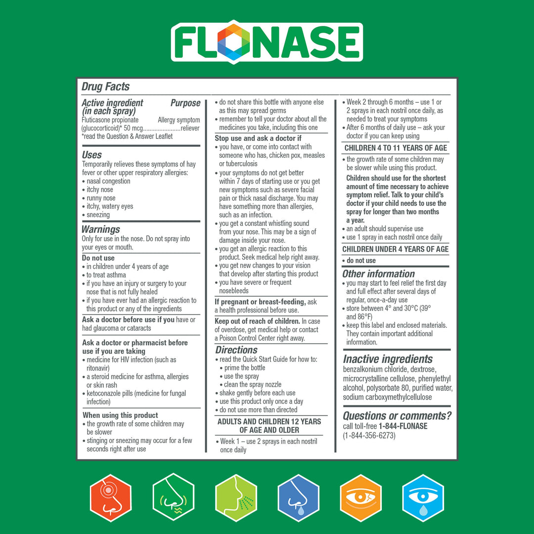 Flonase Allergy Relief Nasal Spray, 72 Sprays, 0.38 fl oz