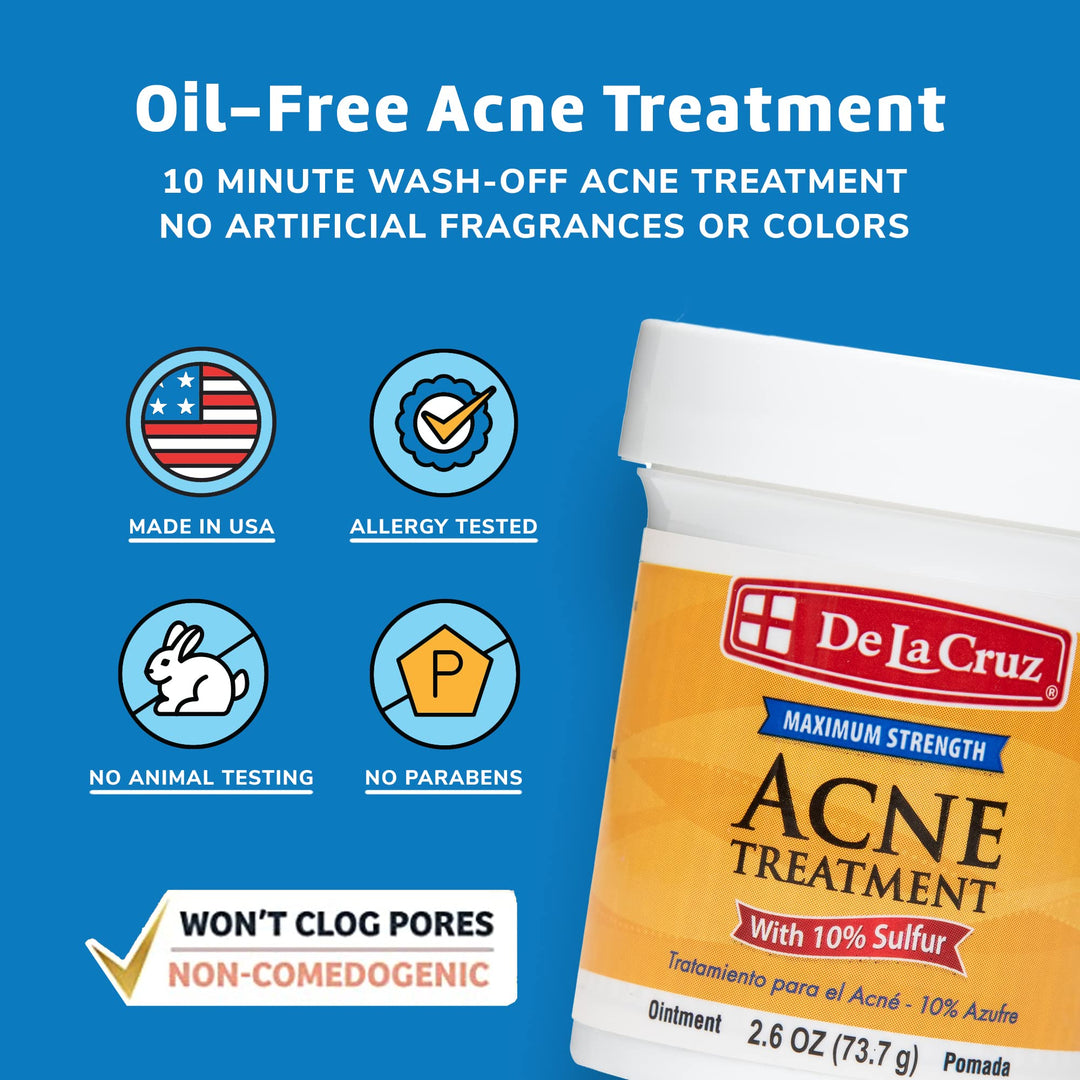 De La Cruz Sulfur Acne Treatment, 2.6 oz