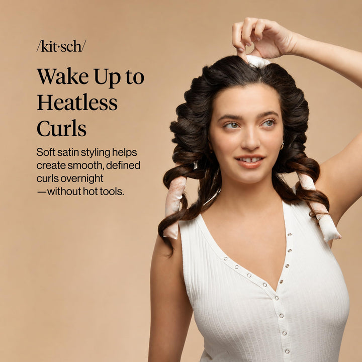 Kitsch Satin Heatless Curling Set, Sunset Tie Dye
