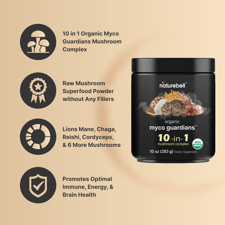 NatureBell Organic Mushroom Powder, 10 oz