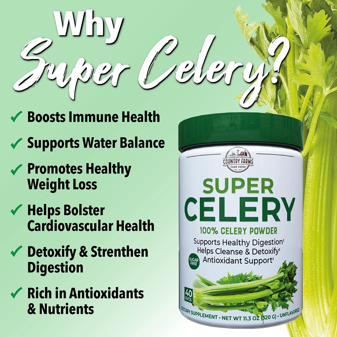 Country Farms Super Celery Powder, 11.3 oz