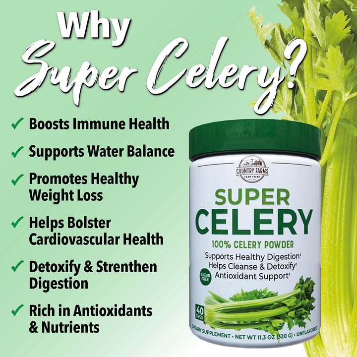 Country Farms Super Celery Powder, 11.3 oz