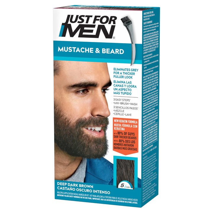 Just for Men Mustache & Beard Color Gel, Deep Dark Brown