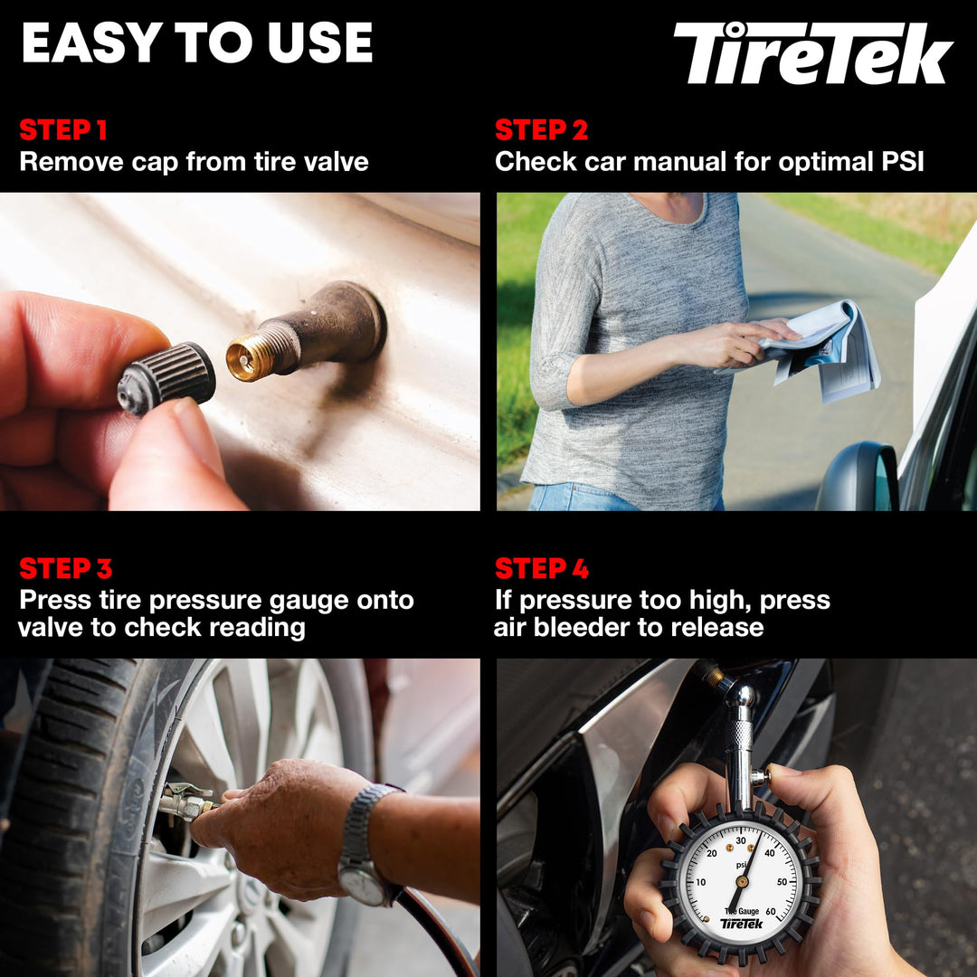 TIRETEK Tire Pressure Gauge, 60 PSI