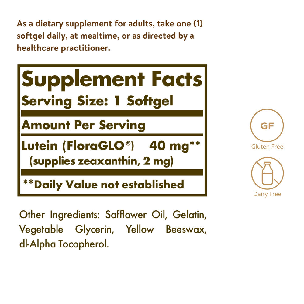 Solgar Lutein 40 mg, 30 Count