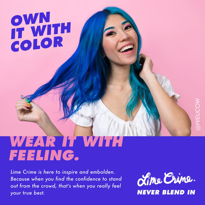 Lime Crime Unicorn Full Coverage Hair Dye, Anime Candy Blue
