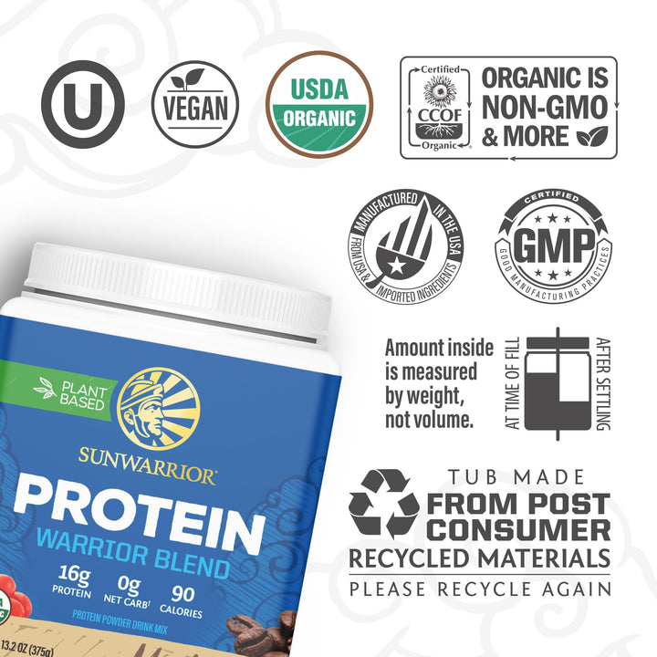 Sunwarrior Warrior Blend Plant Based Protein Powder, Mocha, 750 g