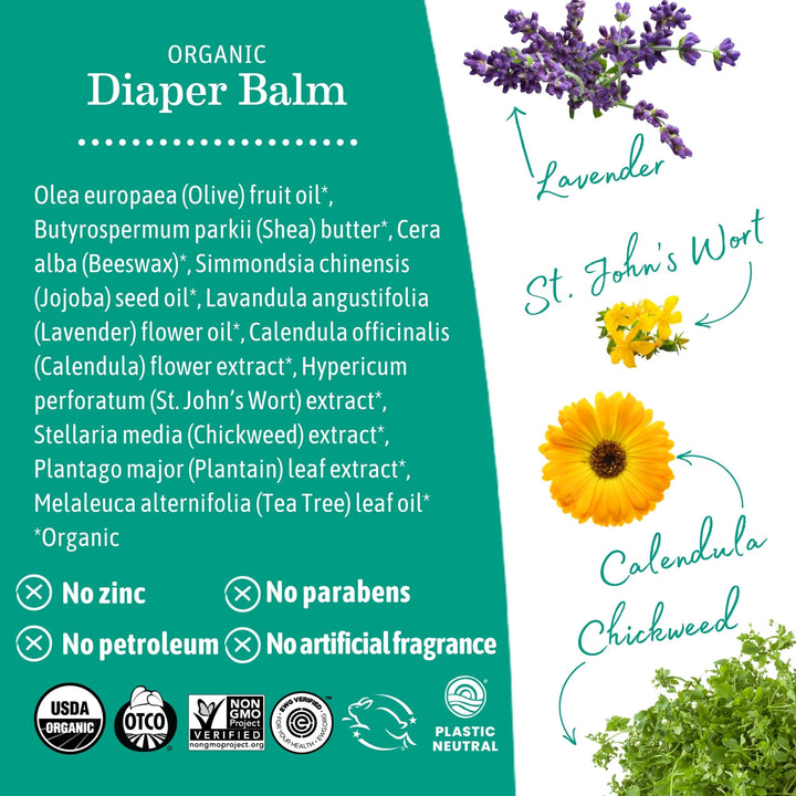 Earth Mama Organic Diaper Balm, Calendula, 2 fl oz