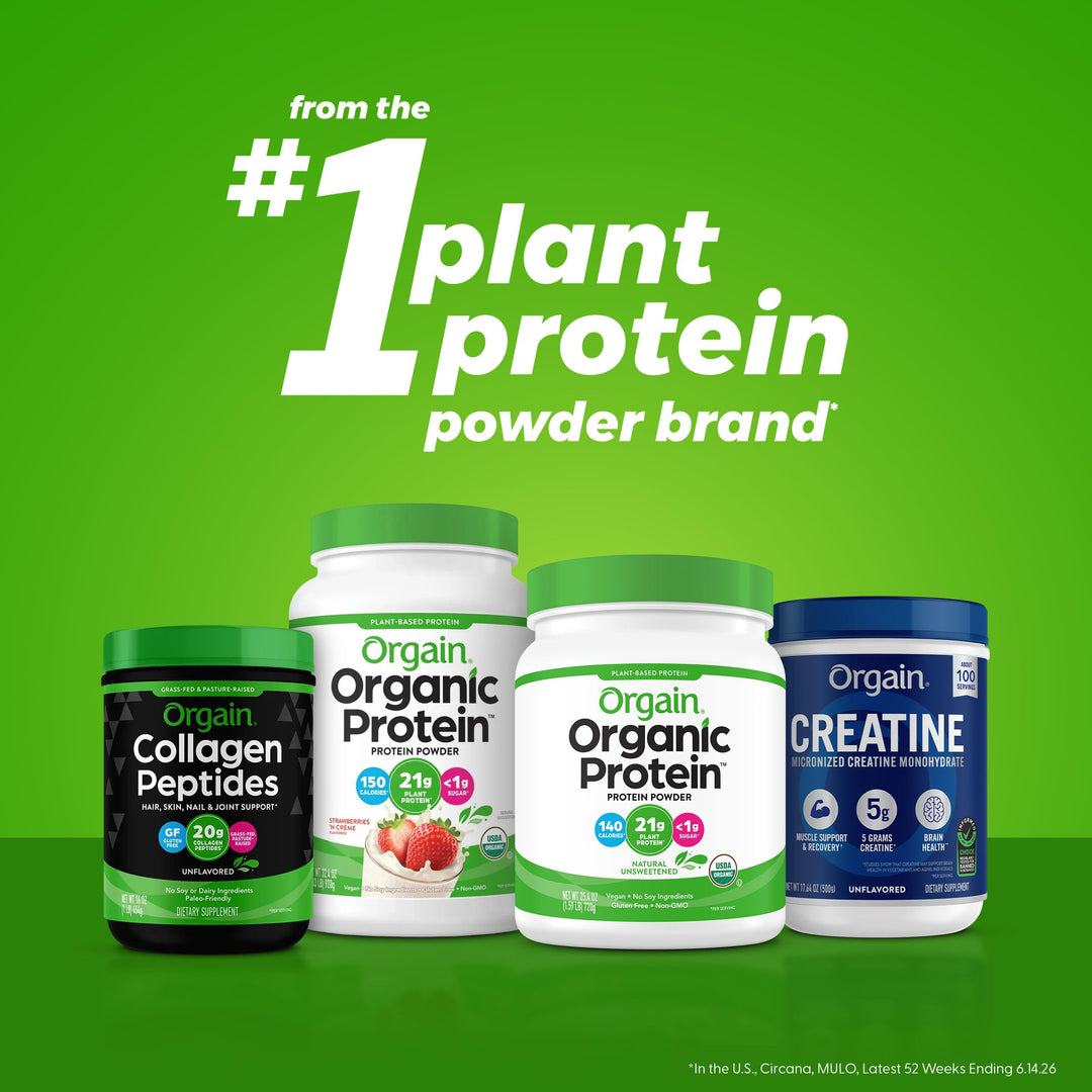 Orgain Organic Protein Plant Based Powder, Creamy Chocolate Fudge, 2.03 lb