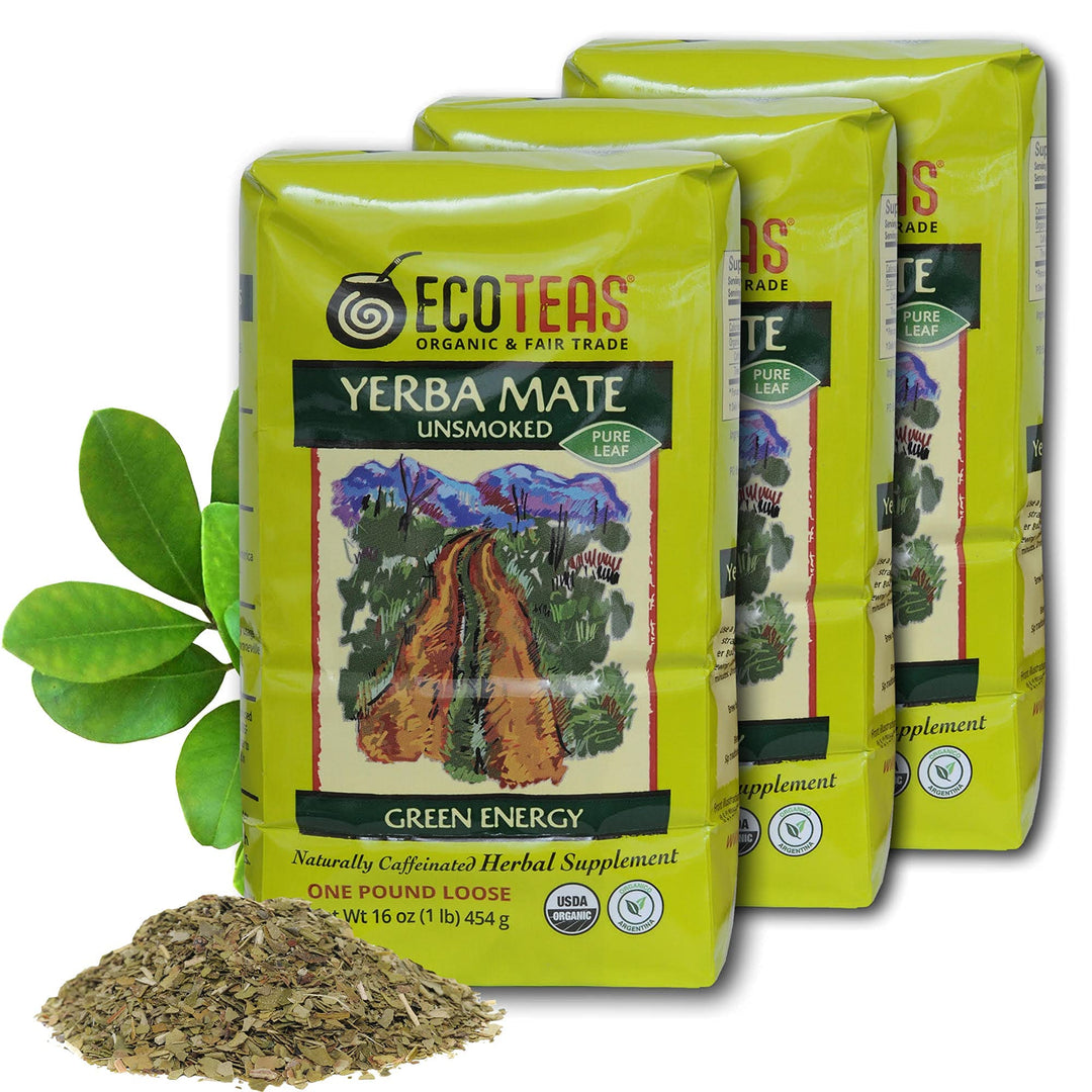 ECOTEAS Yerba Mate Pure Leaf Loose Tea, Unsmoked, 16 oz