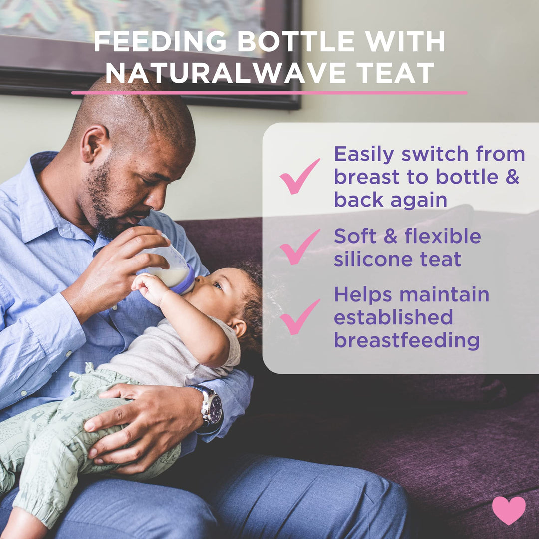 Lansinoh Feeding Bottle with NaturalWave Teat, 240 ml
