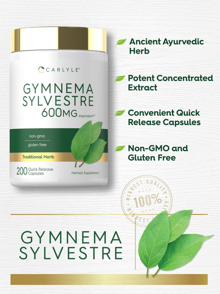 Carlyle Gymnema Sylvestre Capsules, 600 mg, 200 Count