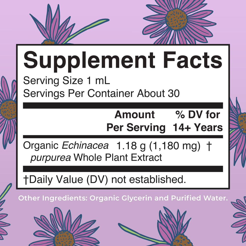 MARYRUTH'S Organic Echinacea Purpurea Liquid, Sugar Free, 1 fl oz