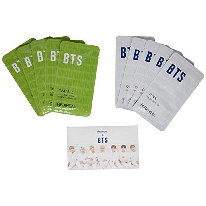 X BTS Moisture Barrier Special Care Set(proatin mask 25ml*5+essential mask 24ml*5 + photo cards 14 pcs)