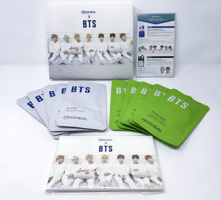 X BTS Moisture Barrier Special Care Set(proatin mask 25ml*5+essential mask 24ml*5 + photo cards 14 pcs)