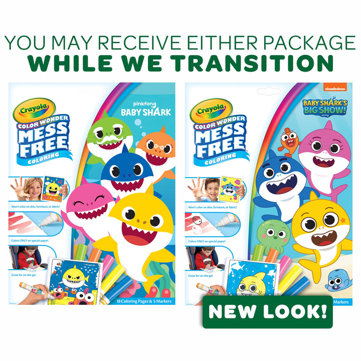 Crayola Baby Shark Color Wonder Pages, 3 Count