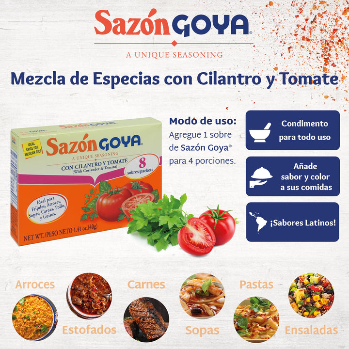 Goya Sazon Seasoning, Tomato, 1.41 oz