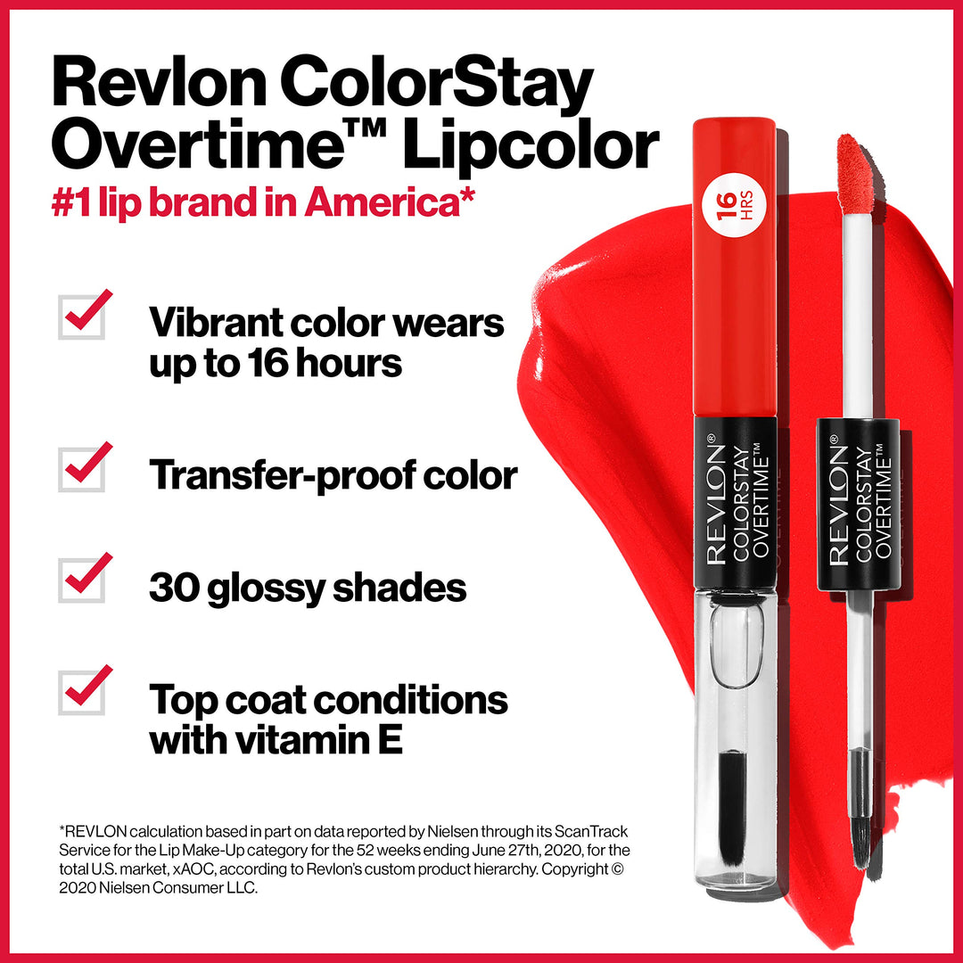 REVLON Colorstay Overtime Lipcolor, Infinite Raspberry (005), 0.07 oz